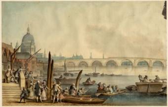 Old Blackfriars Bridge by Samuel Hieronymus Grimm. British Library