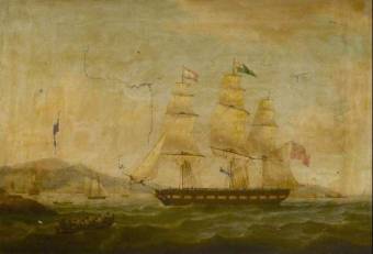 Hibernia Beating off the Privateer Comet, National Maritime Museum