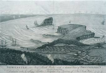 Newcastle in New South Wales with a distant view of Point Stephen, taken from Prospect Hill, W. Presston - National Library of Australia